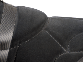 closeup of black bareback pad